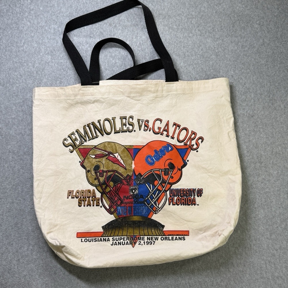 Vintage 1997 Seminoles vs Gators Sugar Bowl Tote‎ Bag Kelley Abide NCAA
